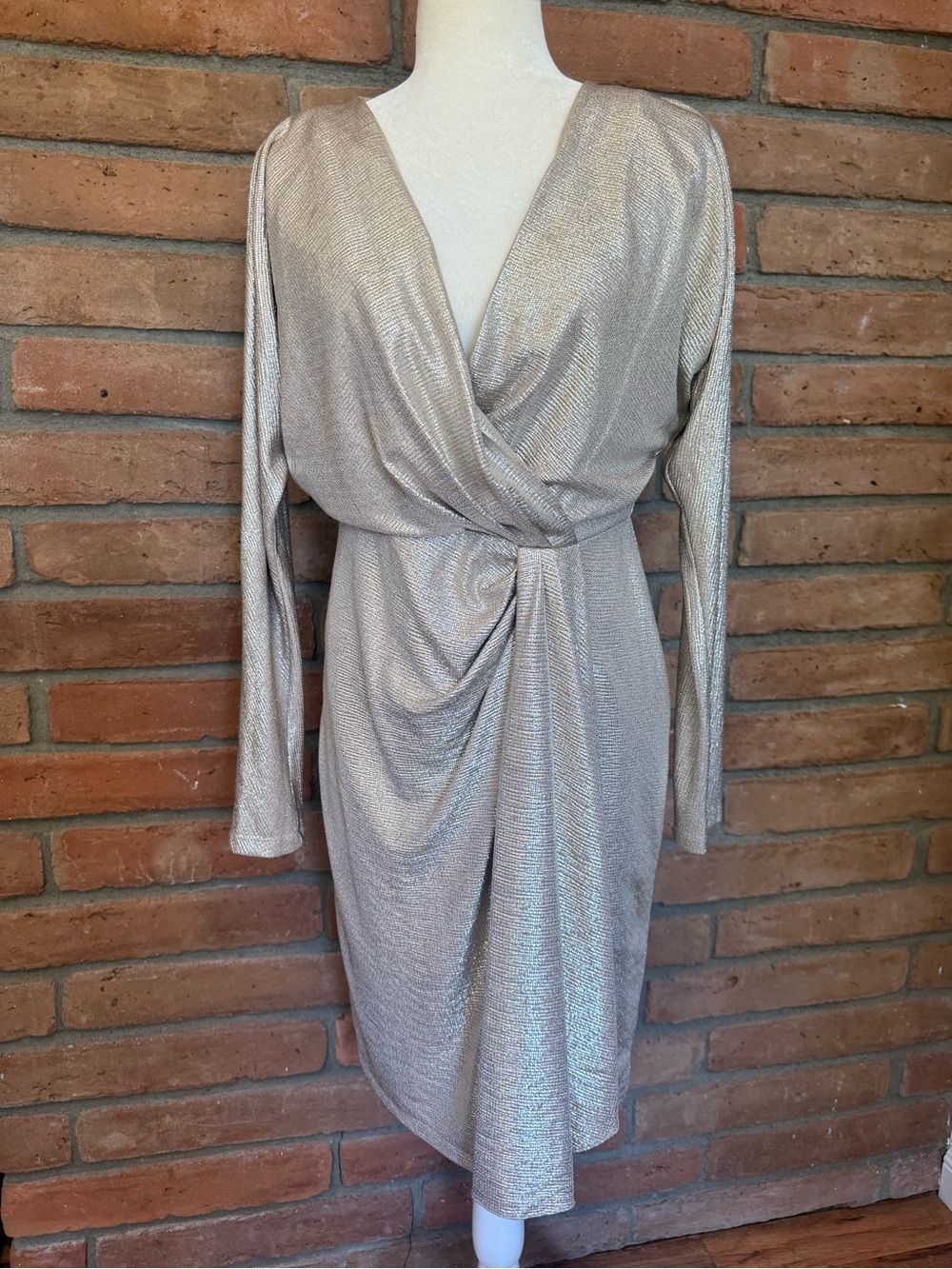 Shimmering Wrap-Front Cocktail Dress